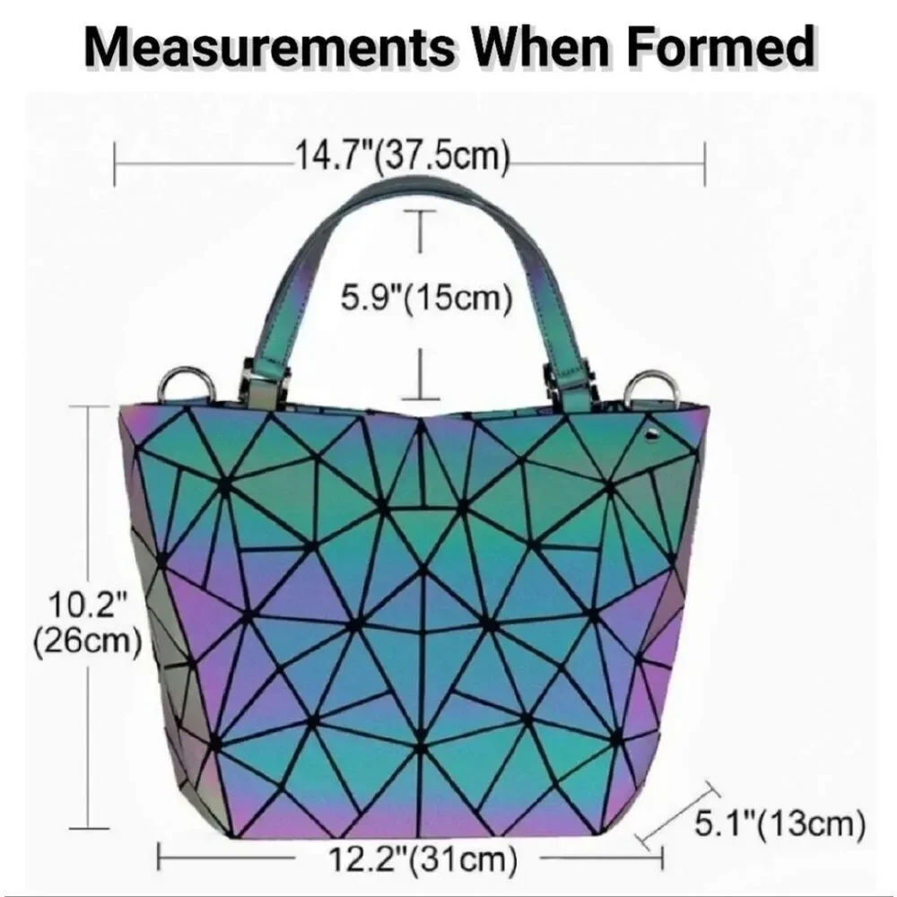 Lumikay Original Geo Holographic‎ Multicolor Satchel Purse Hand Bag NWT